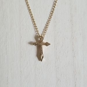 Vintage 1950s 12K Gold Filled Cross Necklace